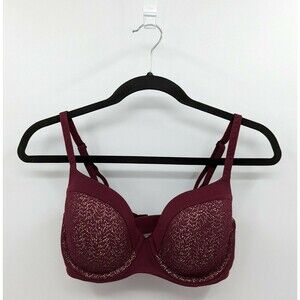 Victoria's Secret Bra Women’s 32DDD Maroon Red Lace Lined Demi Body by Victoria
